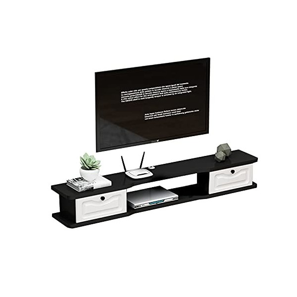EsEntL Meuble TV en Bois/Meuble Mural Suspendu, étagère de Composant de Support TV Flottant, 120/140 cm, pour Chambre/Salon 