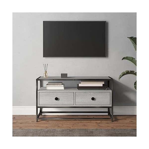 vidaXL Meuble TV, meuble TV pour chambre à coucher, salon, meuble média avec tiroirs, centre de divertissement, style industr