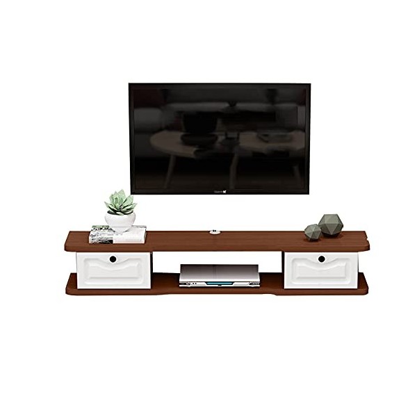 EsEntL Meuble TV en Bois/Meuble Mural Suspendu, étagère de Composant de Support TV Flottant, 120/140 cm, pour Chambre/Salon