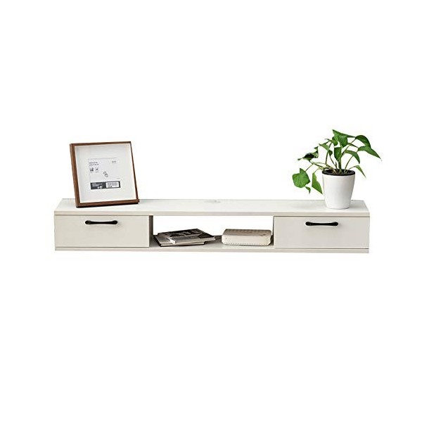 Brooke shop Meuble TV Suspendu, éTagèRe Pour BoîTier de TéLéVision par Satellite DVD, Composant TV CâBlé, Routeur de Console 