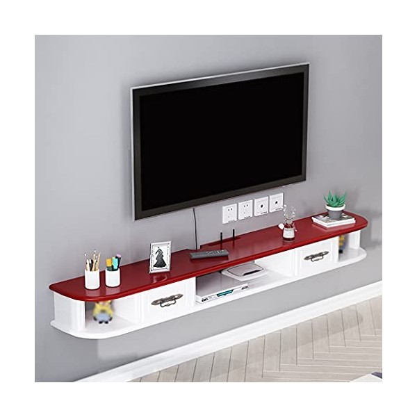 Meuble TV Flottant étagère TV Murale Centre de Divertissement Console multimédia en Bois Meuble de Rangement Moderne Suspendu