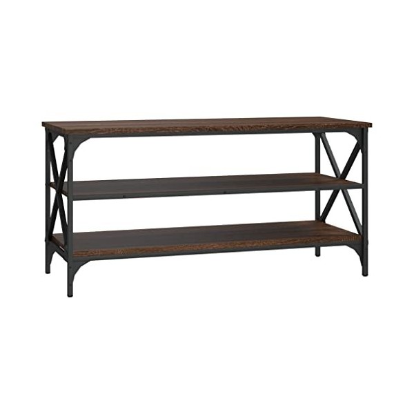 vidaXL Meuble TV avec support central pour salon, console TV, meuble de rangement pour la maison, chêne marron