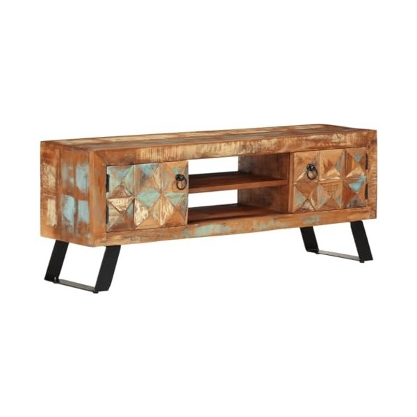 FAMIROSA Meuble TV 112x30x45 cm Bois Massif de récupération 26.25KG 