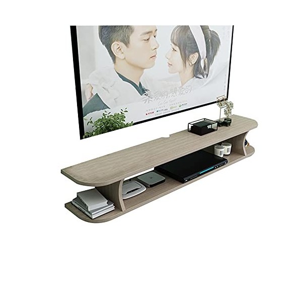 Meuble TV en Bois Massif, Console de Meuble TV Mural, Décodeur Meuble TV, Convient pour Hôtel/Bureau/Salon Size : 100cm 