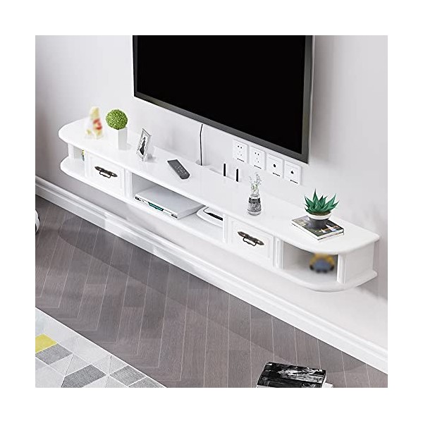 Uvency Meuble Tv Flottant Étagère Tv Murale Centre de Divertissement Console Multimédia En Bois Meuble de Rangement Moderne S