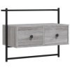 vidaXL Meuble TV Mural Sonoma Gris 60,5x30x51 cm Bois dingénierie