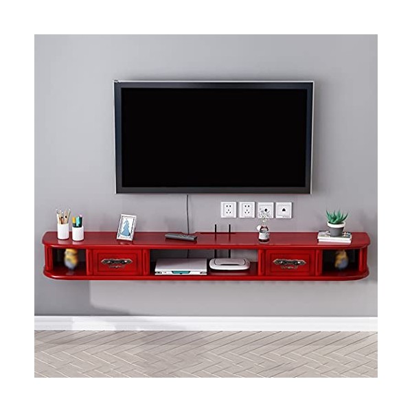 Uvency Meuble Tv Flottant Étagère Tv Murale Centre de Divertissement Console Multimédia En Bois Meuble de Rangement Moderne S