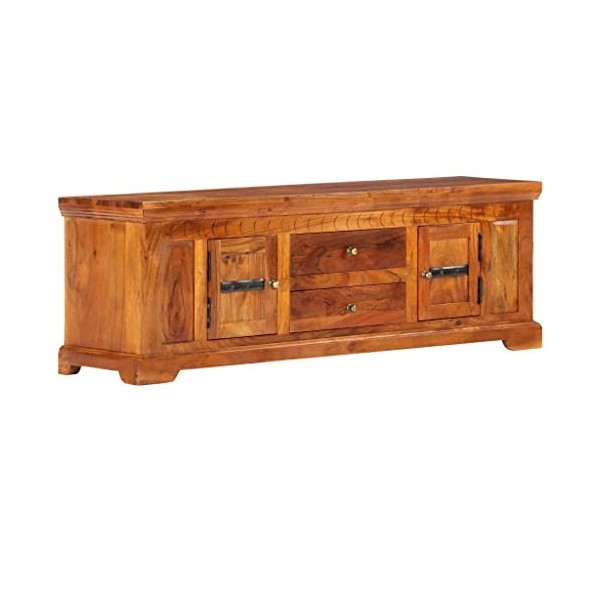 GOTOTOP Meuble Télévision, Meubles Fournitures Table Basse 2 Placards 119 X 30 X 40 cm Meuble TV 2 Tiroirs Meuble TV pour Cha