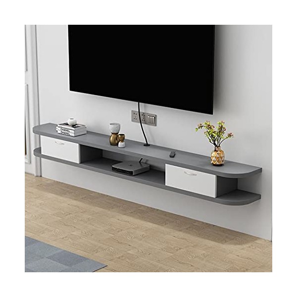 Uvency Étagère Tv Murale Meuble Tv Flottant Centre de Divertissement En Bois Console Multimédia Meuble de Rangement Moderne S