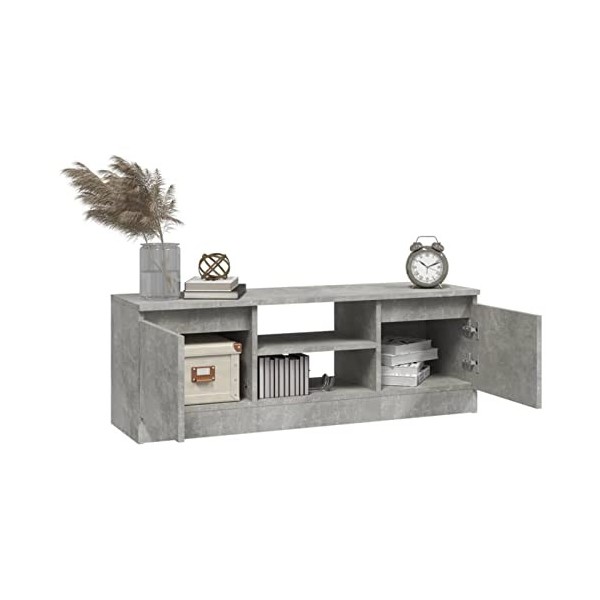 Homgoday Meuble TV 102x30x36 cm, 2 Porte Banc TV avec 2 Compartiments et étagères de Stockage, Support de Télévision, Support