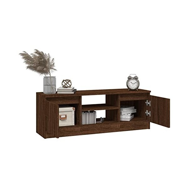 Homgoday Meuble TV 102x30x36 cm, 2 Porte Banc TV avec 2 Compartiments et étagères de Stockage, Support de Télévision, Support