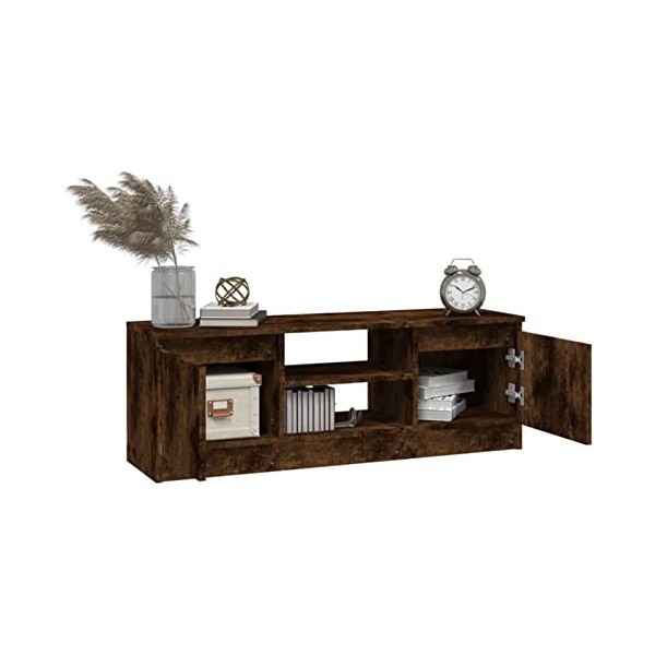 Homgoday Meuble TV 102x30x36 cm, 2 Porte Banc TV avec 2 Compartiments et étagères de Stockage, Support de Télévision, Support