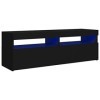 DCRAF Centres de divertissement et supports TV, meuble TV avec lumières LED noir, 120 x 35 x 40 cm