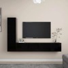 Meuble TV Mural Support TV pour télévision avec Compartiments 4pcs, Armoire de Rangement Tele Table Meuble Television, Modern