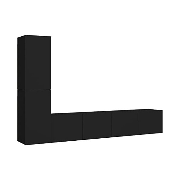 Meuble TV Mural Support TV pour télévision avec Compartiments 4pcs, Armoire de Rangement Tele Table Meuble Television, Modern