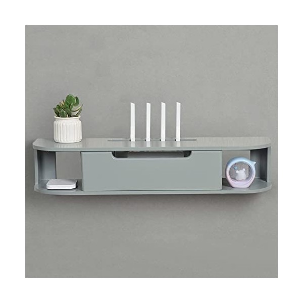 Meuble TV Flottant, Meuble TV Mural, Console de Stockage Audio/vidéo, Centre de Divertissement pour TV à la Maison et au Bure