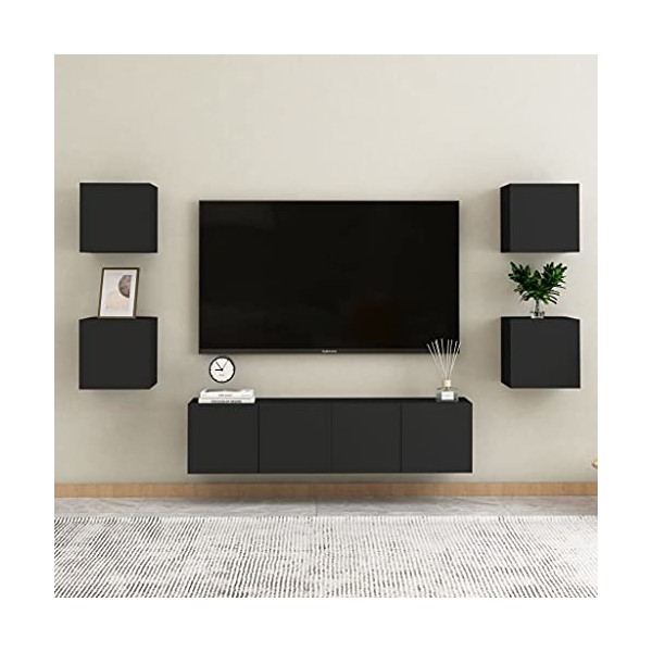 VEEKI Meuble TV, Meuble TV Suspendu, Meuble, Meuble TV avec Rangement，Meuble Industriel, Convient pour Salon ou Chambre, Ense