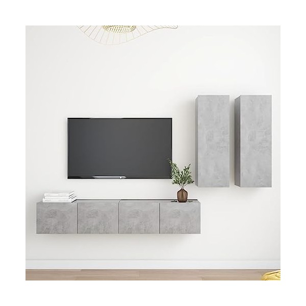 VEEKI Meuble TV, Meuble TV Suspendu, Meuble, Meuble TV avec Rangement，Meuble Industriel, Convient pour Salon ou Chambre, Ense