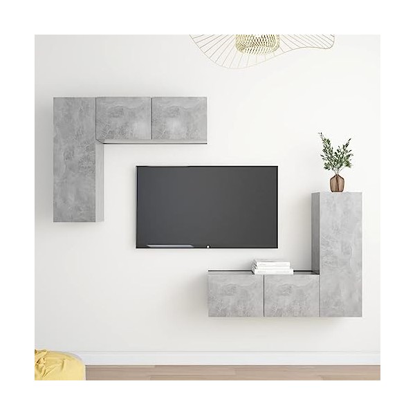 VEEKI Meuble TV, Meuble TV Suspendu, Meuble, Meuble TV avec Rangement，Meuble Industriel, Convient pour Salon ou Chambre, Ense