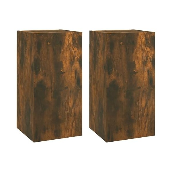 Meubles TV 2 pcs Chêne fumé 30,5x30x60 cm Bois dingénierie