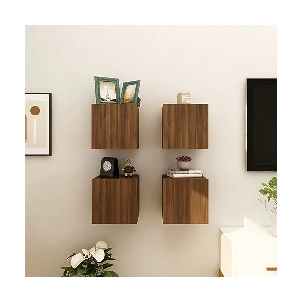 Meubles TV muraux 4 pcs Chêne marron 30,5x30x30 cm