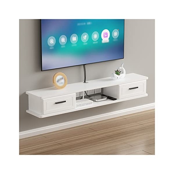 Kamnik Meuble TV Mural, Meuble TV Flottant, étagères flottantes avec Porte, Grand Banc TV de Rangement, pour Le Salon et Le B