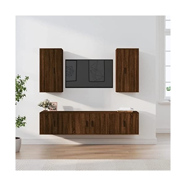 VEEKI Meuble TV, Meuble TV Suspendu, Meuble TV Industriel, Meuble TV Bois, Meuble Chambre, Convient pour Salon ou Chambre, En