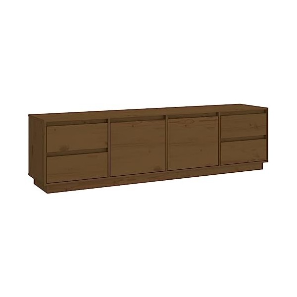 FAMIROSA Meuble TV Marron Miel 176x37x47,5 cm Bois de pin Massif 28.5KG 