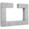 Générique Ensemble de Meuble TV 6 pcs Gris béton Aggloméré,82.3 KG,3079119, Meubles, Meubles TV