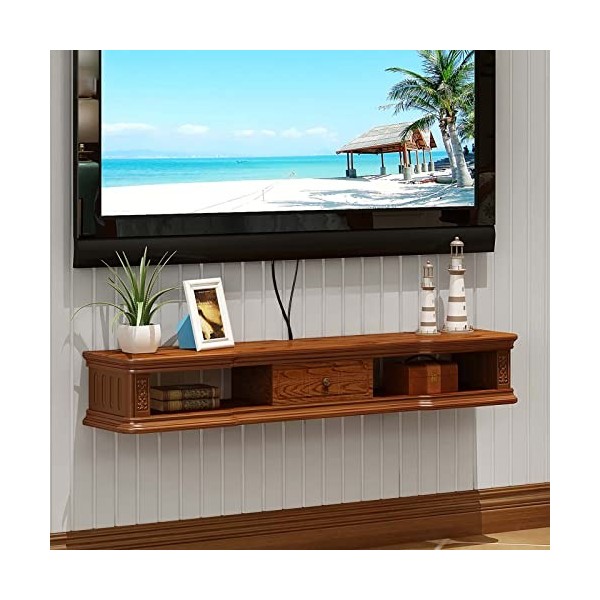 Meuble TV Flottant, Unité TV Étagère De Rangement Multimédia Étagère TV Murale Console TV Suspendue pour La Maison Et Le Bure