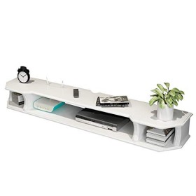 Brooke shop Meuble TV Flottant, Console MultiméDia Murale Meuble TV Mural avec Cloisons Flottantes, éTagèRe Pour Composants T