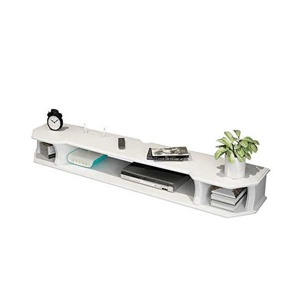 Brooke shop Meuble TV Flottant, Console MultiméDia Murale Meuble TV Mural avec Cloisons Flottantes, éTagèRe Pour Composants T