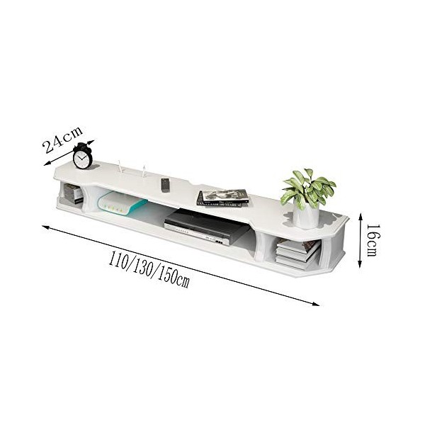 Brooke shop Meuble TV Flottant, Console MultiméDia Murale Meuble TV Mural avec Cloisons Flottantes, éTagèRe Pour Composants T