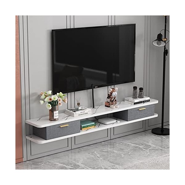 Meuble TV Mural Console multimédia Murale avec 2 Portes 47,2", étagère Flottante pour Meuble TV, étagères de Rangement multim