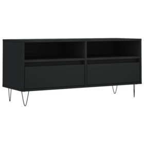 TALCUS Meuble TV de jardin en bois dingénierie Noir 100 x 34,5 x 44,5 cm
