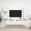 WREWING Meuble TV,Support Télé avec Étagères Réglables, euble TV à Suspendre, Lowboard Sideboard,TV,Table Télévision avec Por