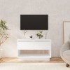 VEEKI Meuble TV, Meuble TV Suspendu, Meuble TV Blanc, Meuble TV Industriel, Meubles de Salon, Salon, Chambre, Cadre en Acier,