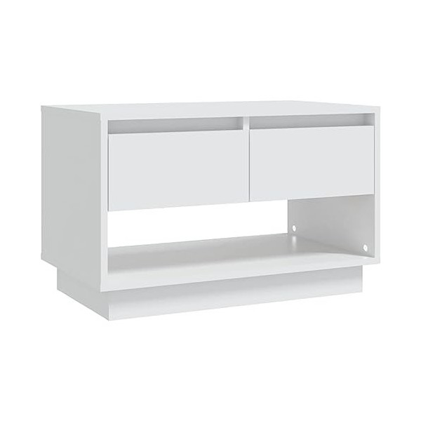 VEEKI Meuble TV, Meuble TV Suspendu, Meuble TV Blanc, Meuble TV Industriel, Meubles de Salon, Salon, Chambre, Cadre en Acier,