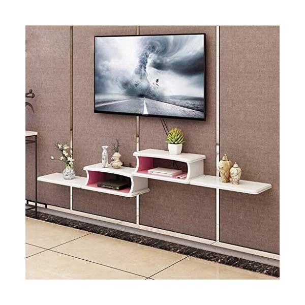 Meuble de télévision mural Meuble de chambre à coucher Salon Étagère mural Étagère flottante Set Coffret décodeur Routeur Sky