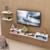Meuble de télévision mural Meuble de chambre à coucher Salon Étagère mural Étagère flottante Set Coffret décodeur Routeur Sky
