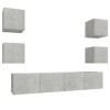LAPOOH Ensemble de Meubles TV 6 pcs Gris béton Bois dingénierie,Meuble TV Longueur,Meuble Bas Salon,Meubles De Salon TV