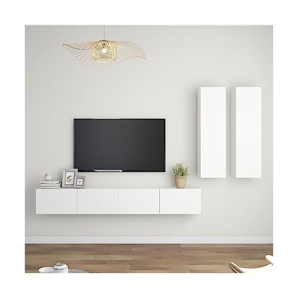 VEEKI Meuble TV, Meuble TV Suspendu, Meuble, Meuble TV avec Rangement，Meuble Industriel, Convient pour Salon ou Chambre, Ense