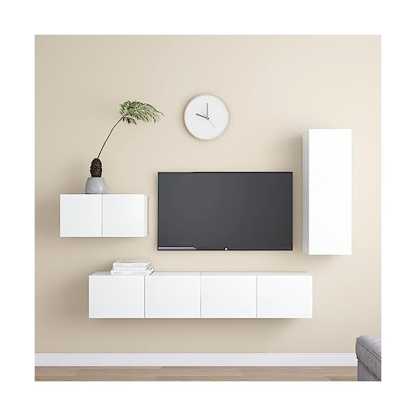 VEEKI Meuble TV, Meuble TV Suspendu, Meuble, Meuble TV avec Rangement，Meuble Industriel, Convient pour Salon ou Chambre, Ense