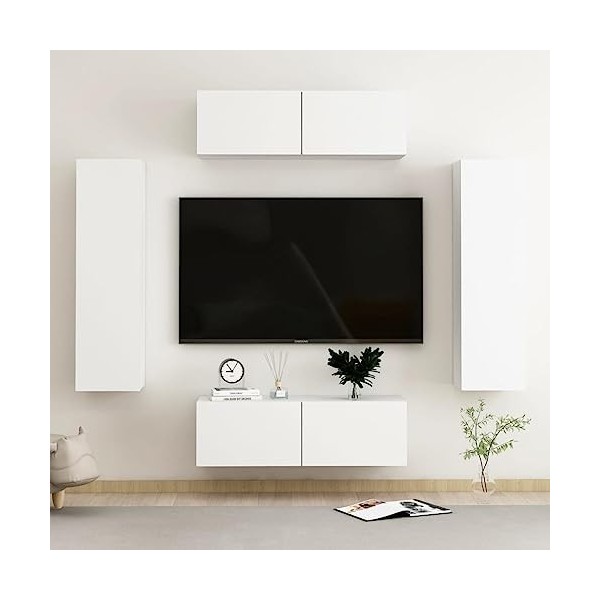 VEEKI Meuble TV, Meuble TV Suspendu, Meuble, Meuble TV avec Rangement，Meuble Industriel, Convient pour Salon ou Chambre, Ense