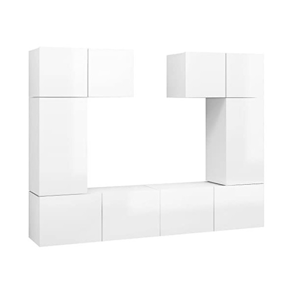 vidaXL Ensemble de Meuble TV 6 pcs Mural Suspendu Ensemble dArmoires Stéréo Salle de Séjour Maison Salon Intérieur Chêne Son