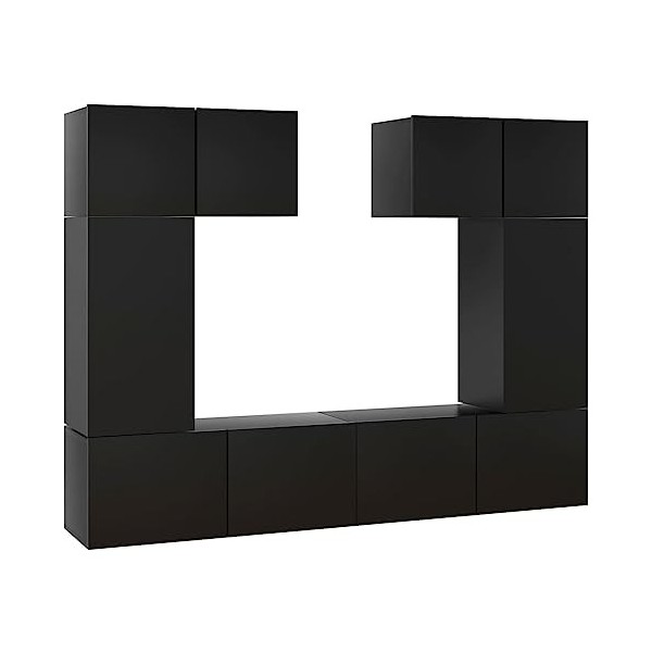 vidaXL Ensemble de Meuble TV 6 pcs Mural Suspendu Ensemble dArmoires Stéréo Salle de Séjour Maison Salon Intérieur Chêne Son