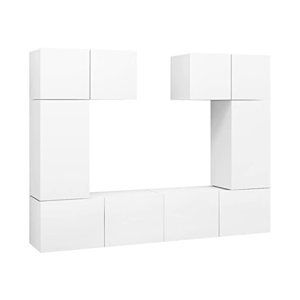 vidaXL Ensemble de Meuble TV 6 pcs Mural Suspendu Ensemble dArmoires Stéréo Salle de Séjour Maison Salon Intérieur Chêne Son