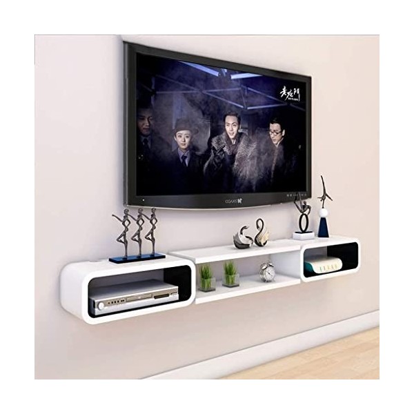 EsEntL Meuble TV Meuble TV Unités Murales pour Salon Meuble TV Mural Étagère Unité de Rangement Étagère Lecteur DVD/Blu-Ray B