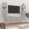 ARKEM Ensemble de Meubles TV 6 pcs Gris béton Bois dingénierie,Meuble TV Longueur,Meuble Bas Salon,Meubles De Salon TV