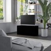 Kstyhome Meuble TV Armoire Basse Meuble Divertissement Meuble Multimédia avec 2 Tiroirs et 1 Compartiment Salon Maison Noir 8